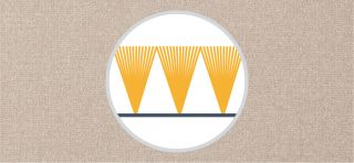 Cross section of cut yarns in a velvet carpet on a neutral carpet background